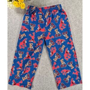 Y2K Sesame Street Elmo Blue Pajama Pants Kids Elastic Waist Character Print 2009